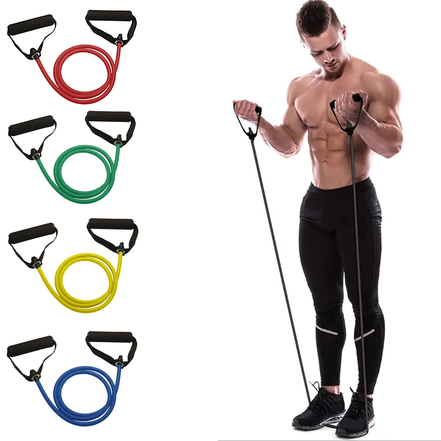 Sports Equipment Club - Resistance Bands With Handles, Exercise Bands,